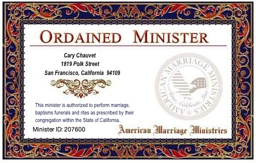 Registered and Certified Ordained Minister